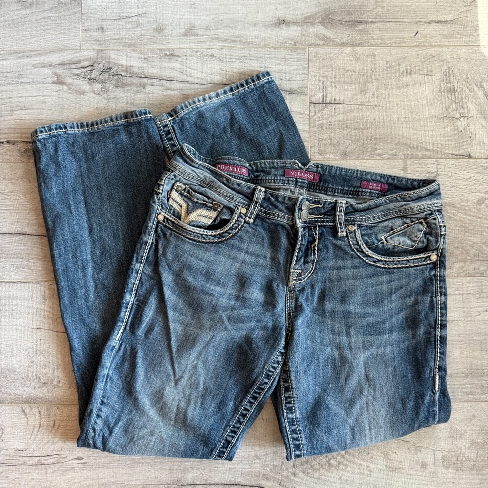 RARE Vintage Y2K Vigoss Embellished Low-Rise Bootcut Jeans
